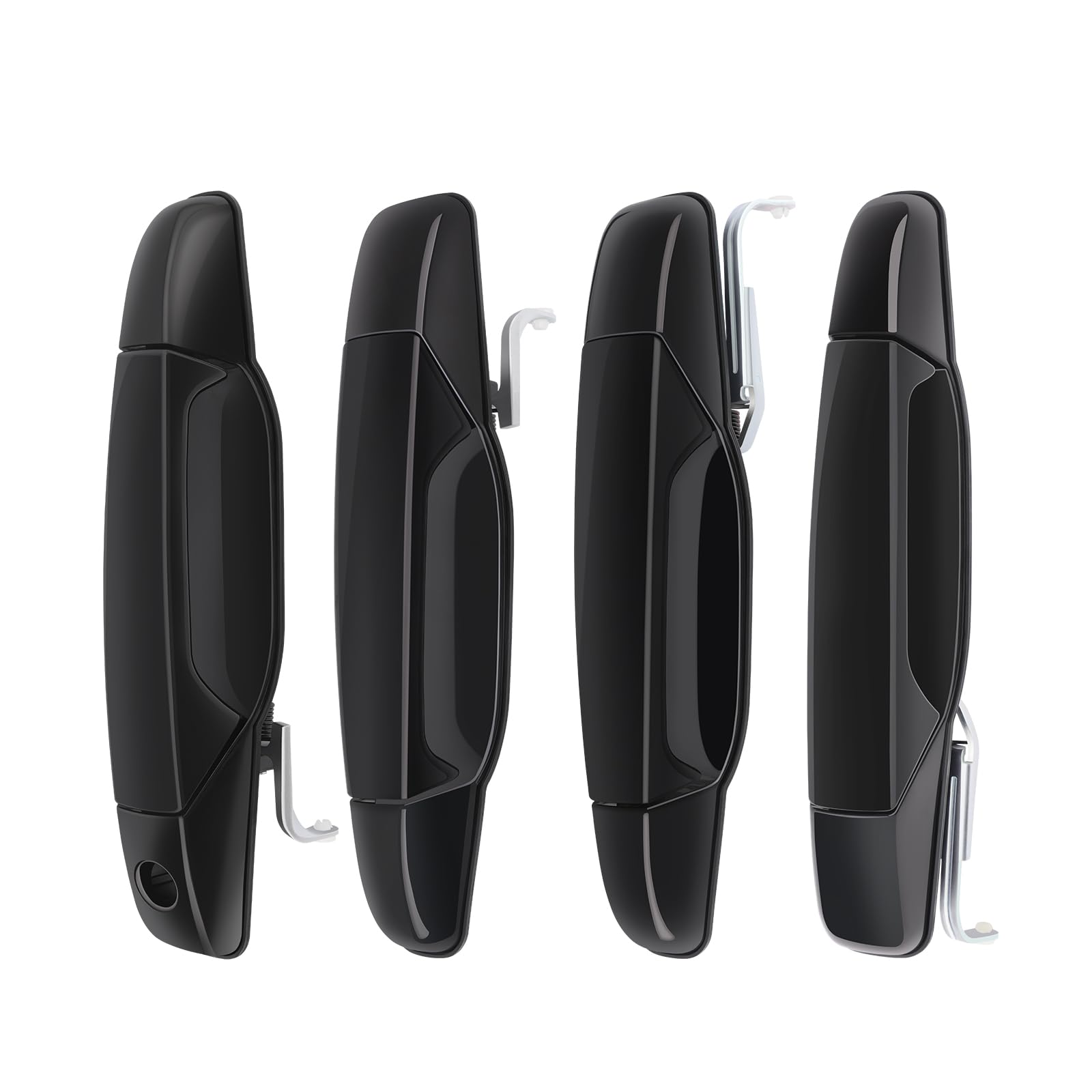 Exterior Black Door Handle - Compatible with 2007-2013 Chevy Silverado, Suburban, Tahoe, Avalanche, GMC Sierra, Yukon, Cadillac 