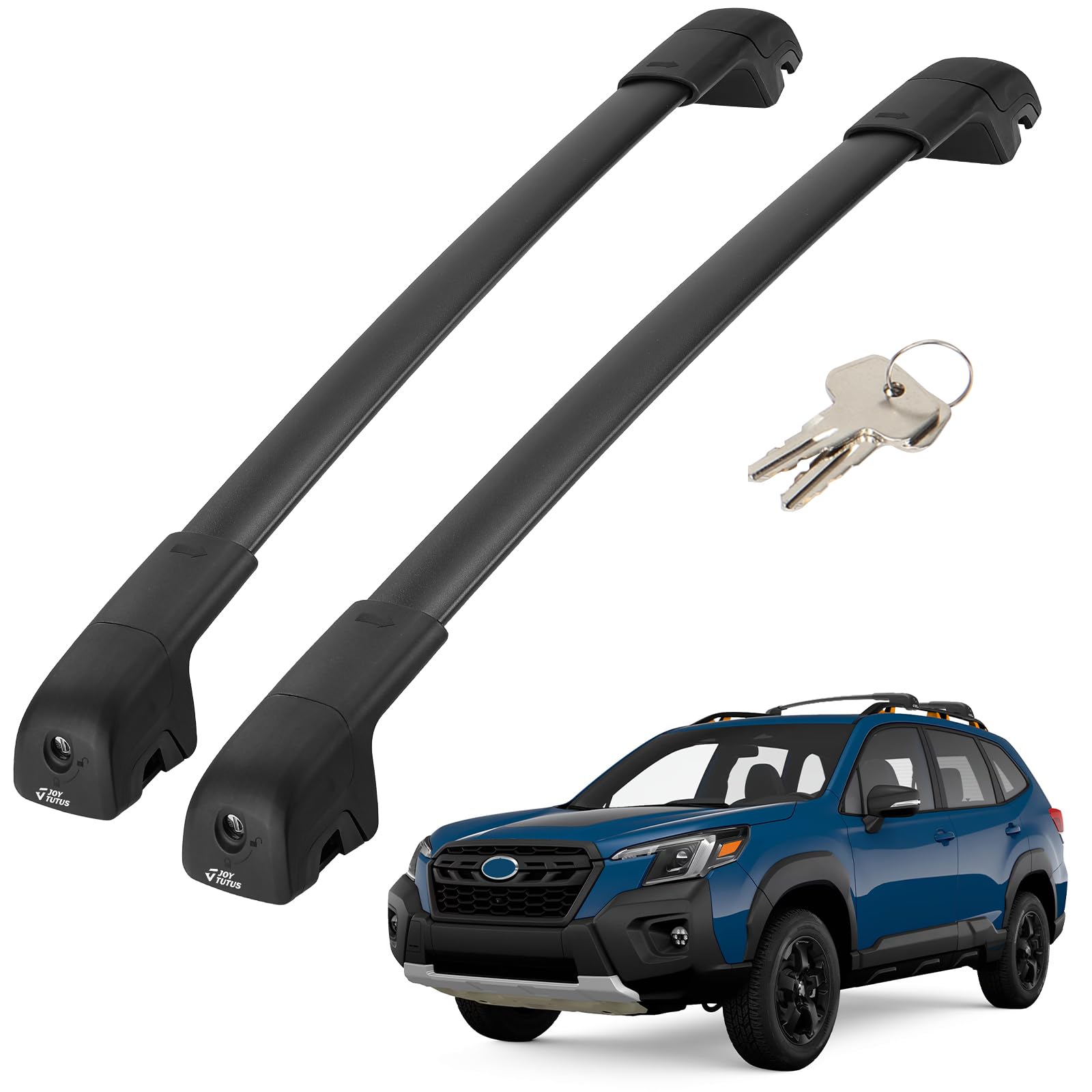 JOYTUTUS Car Roof Rack Cross Bars Compatible with Subaru Forester Wilderness 2022-2024 with Lock, 220LB Aluminum Crossbars for R