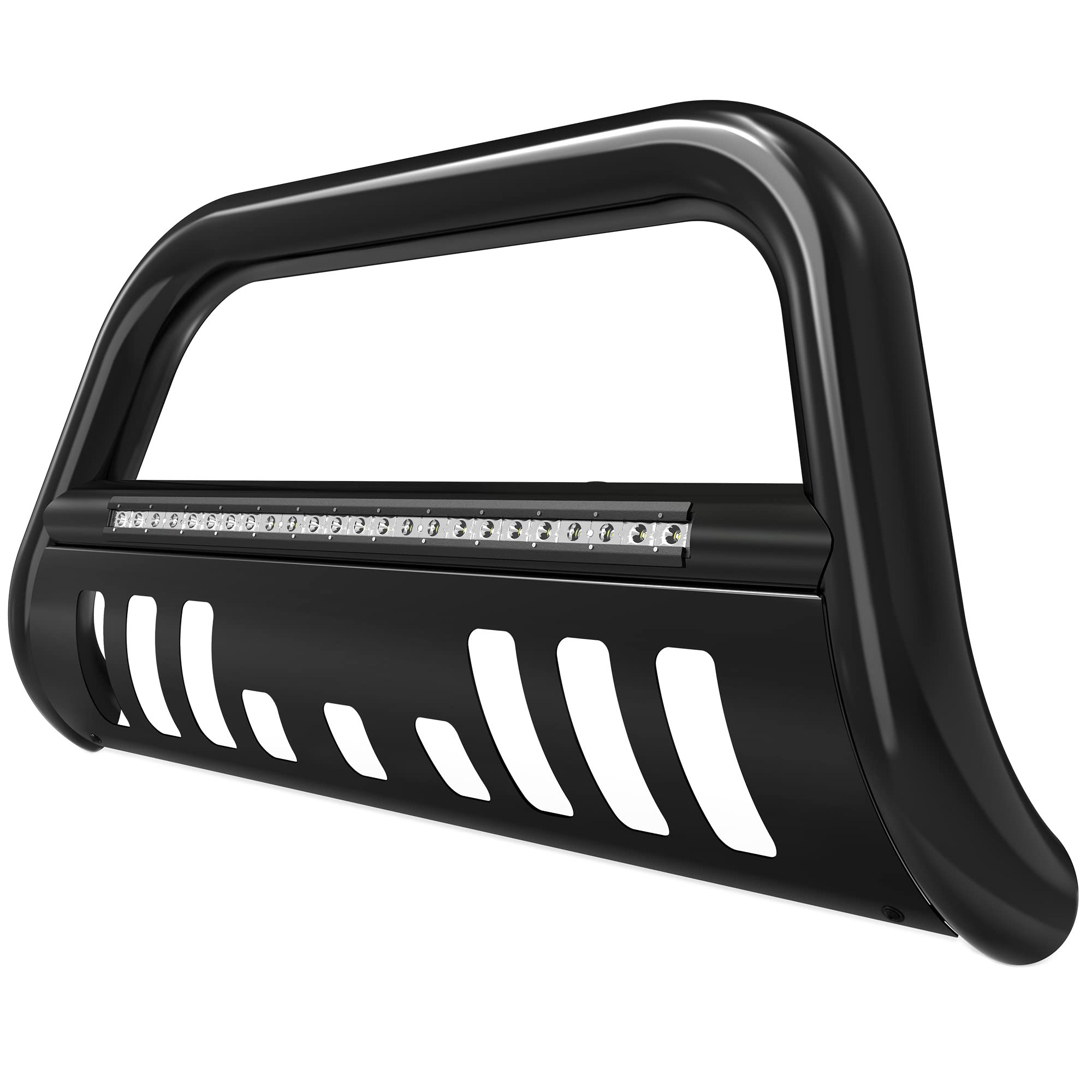Autosaver88 Bull Bar With Led Light Bar Compatible For 2004-2023 Ford F-150//2003-2014 Navigator 3'' Tubing Front Grille Brush P
