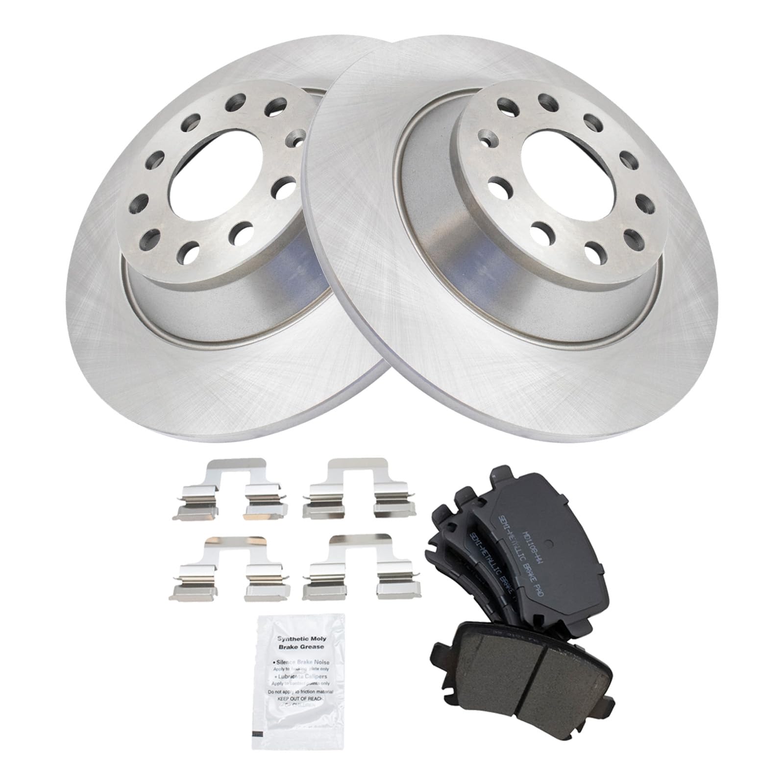 Trq Rear Brake Pad & Rotor Kit Compatible With 2006-2010 Audi A6 2005-2011 A6 Quattro