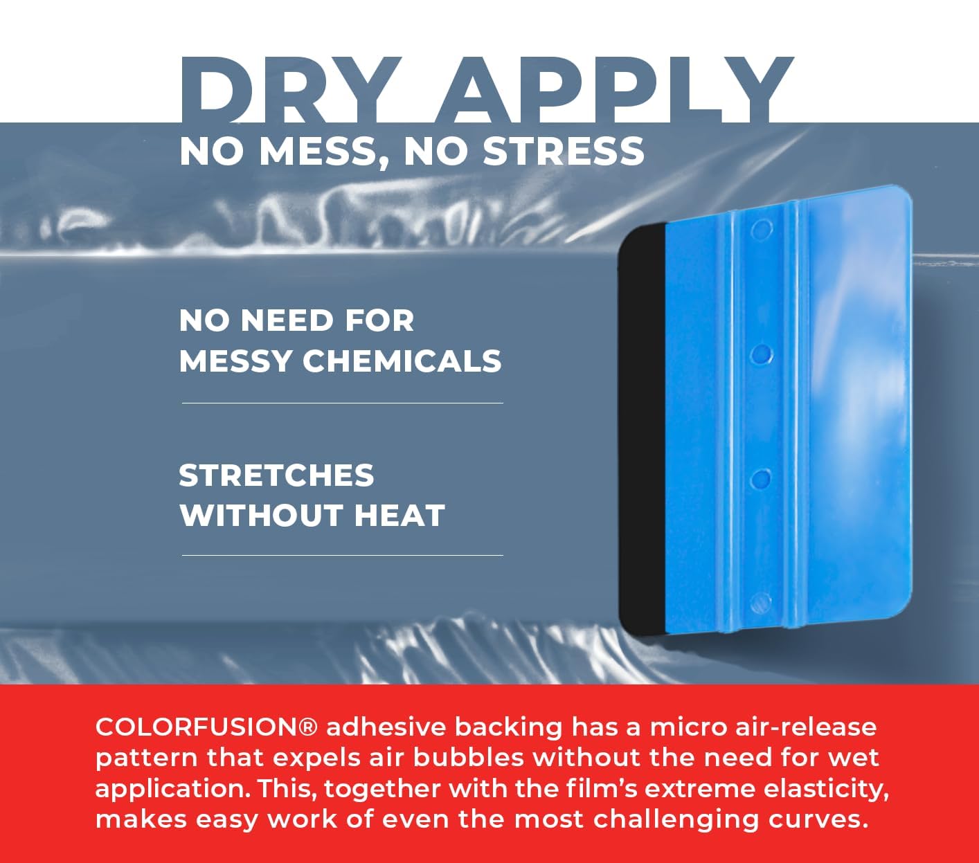 Colorfusion Ppf By Vvivid, Gloss China Blue Dry Apply Ppf Vinyl Car Wrap Roll 10Ft X 5Ft
