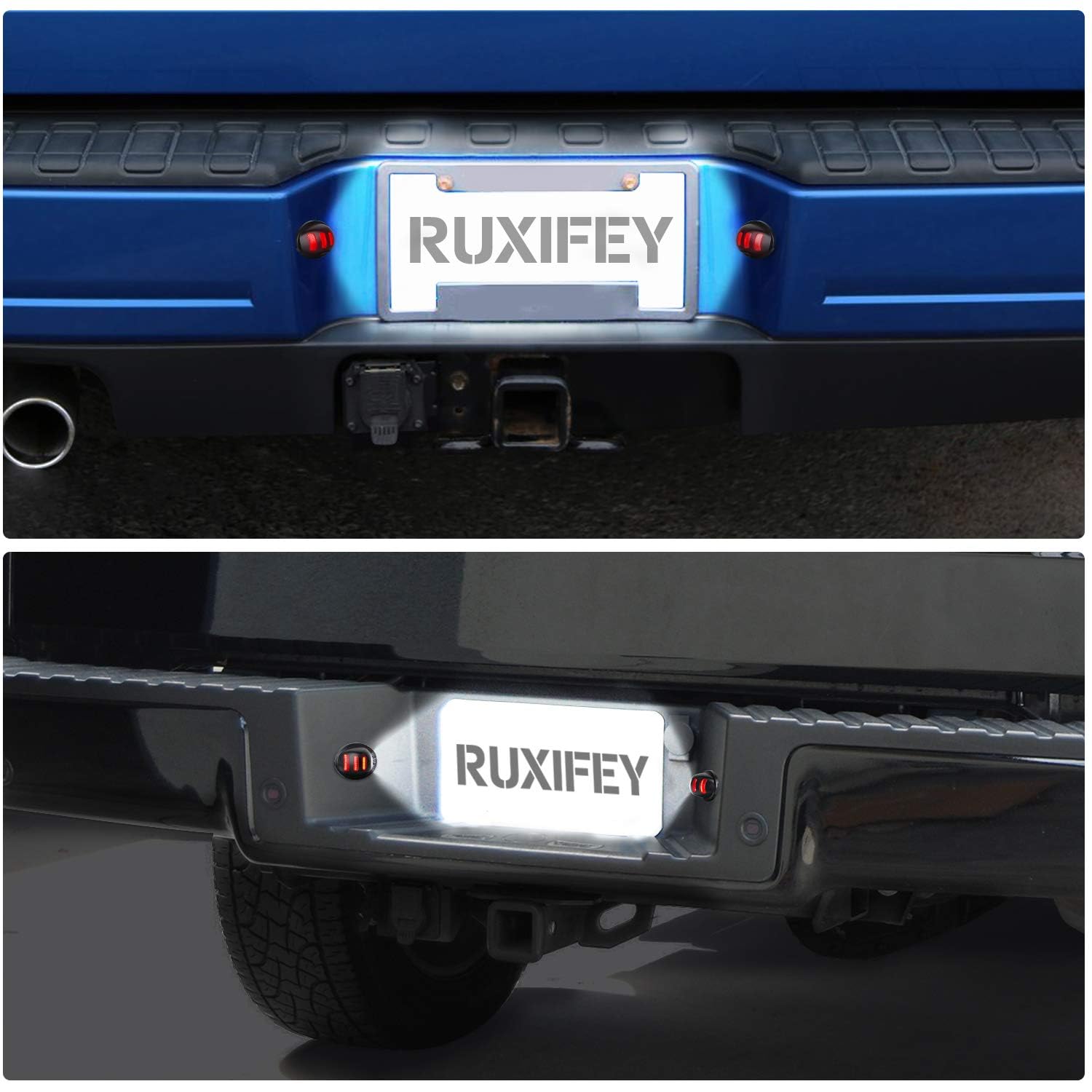 Ruxifey Led License Plate Lights With Red Oled Neon Tube Compatible With Ford F150 F250 F350 F450 F550 Superduty Ranger Explorer