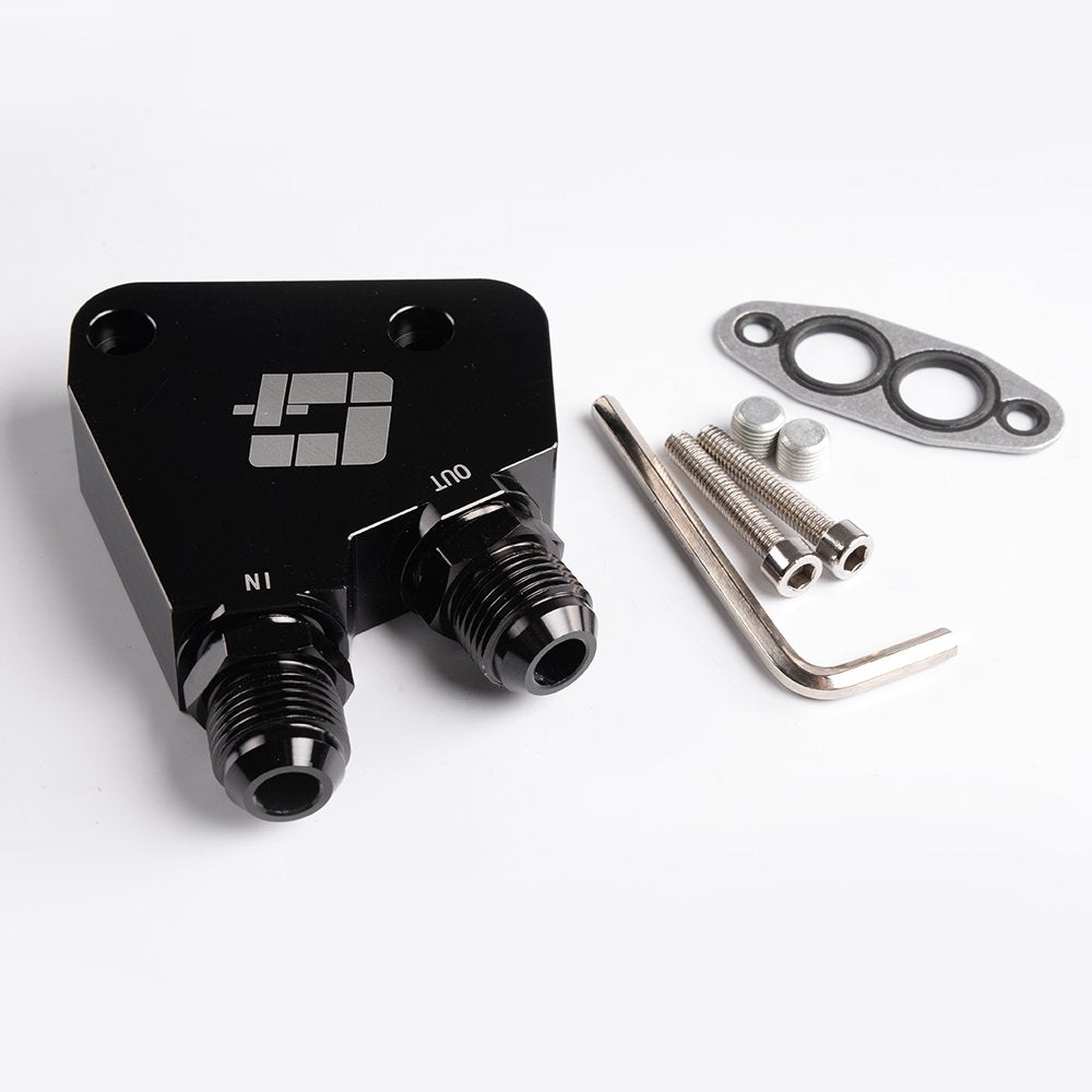 G-PLUS AN10 Engine Transmission Oil Cooler Kit, Black Aluminum, Fits LS1 LS2 LS3 LSX VE HSV