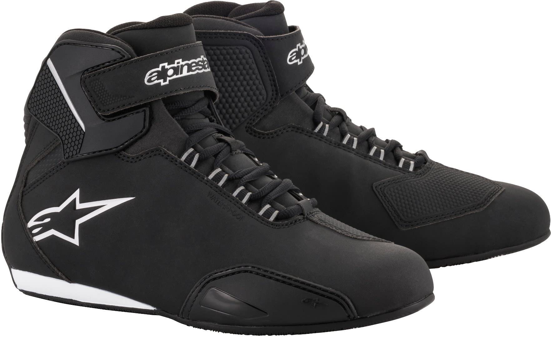 Alpinestars Stella Sektor Waterproof Shoes, CE-Certified Womens Riding Gear, 7, Black/Silver