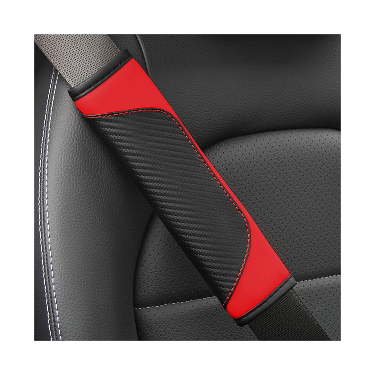 Osilly 2PCS Car Seat Belt Cover, Carbon Fiber Seatbelt Shoulder Protection, Soft Car Seat Belt Strap Cushion Protect Your Neck a