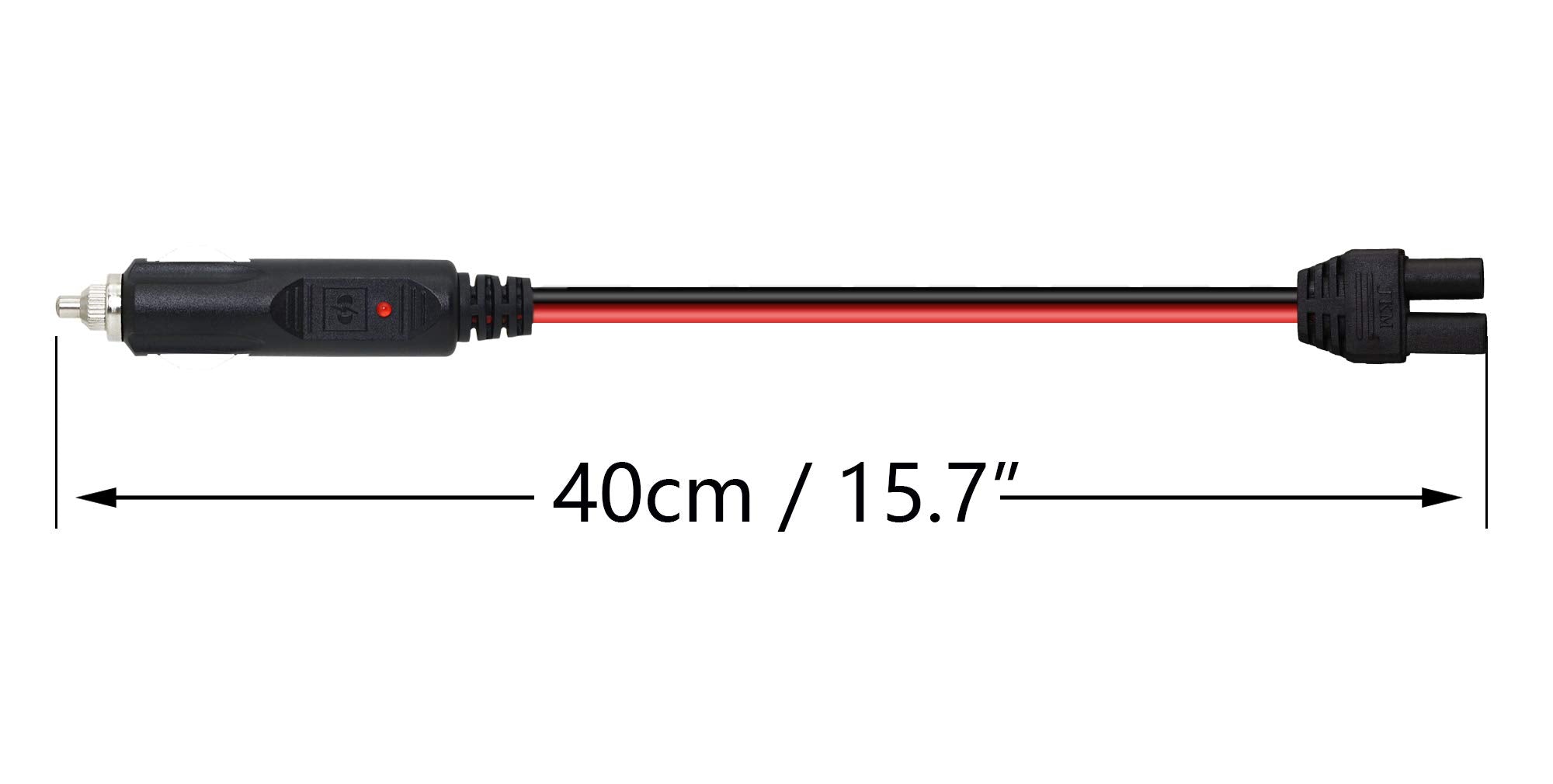 CERRXIAN Cigarette Lighter Plug to EC5 for Battery Booster, 40cm, 12V/24V, Black