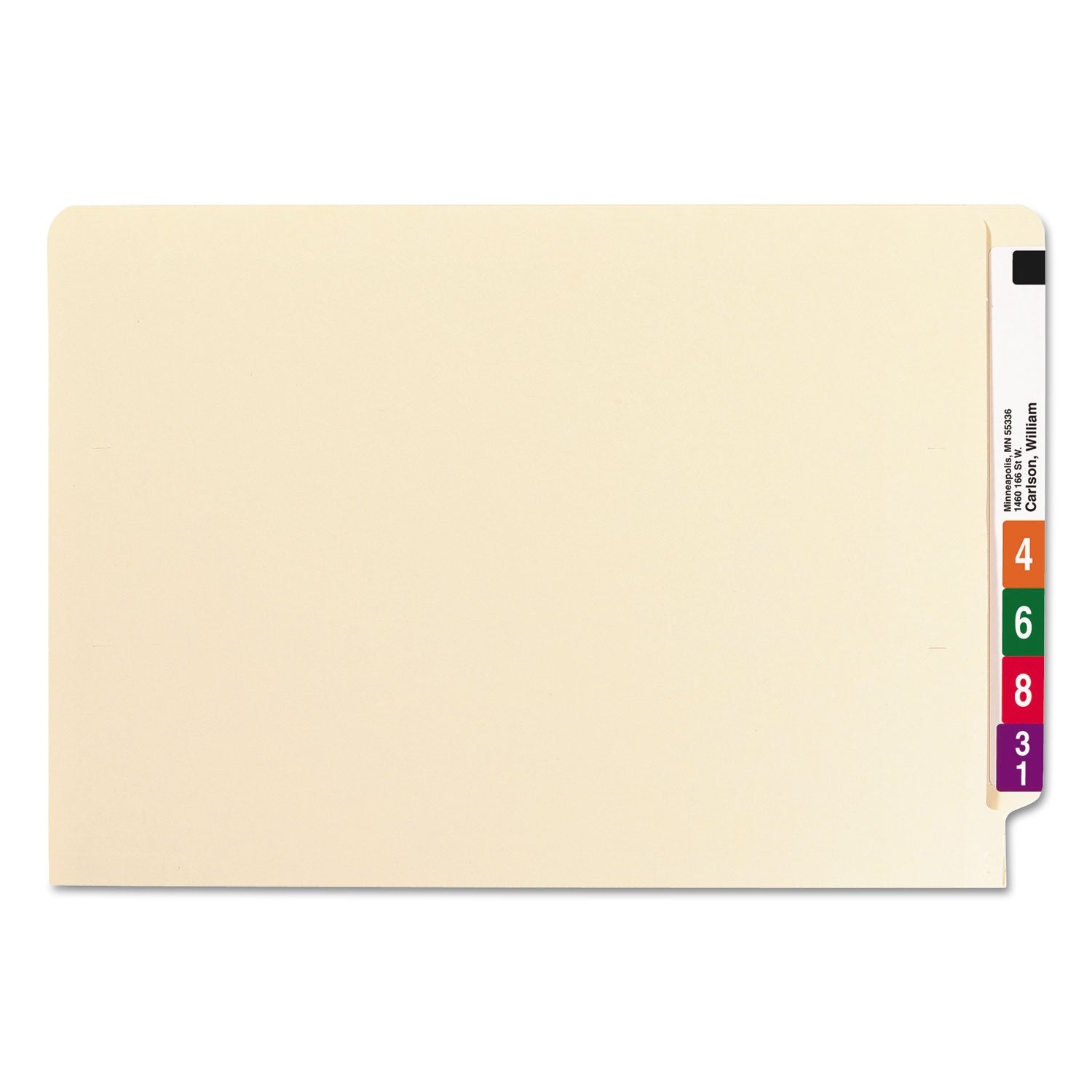 Smead 37110 Heavyweight Folders One Fastener End Tab Legal 11 Point Manila 50/Box