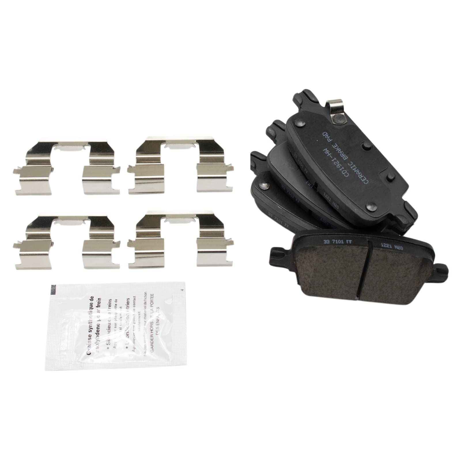 TRQ Rear Brake Pads Ceramic Compatible with 2016-2020 Chevrolet Malibu