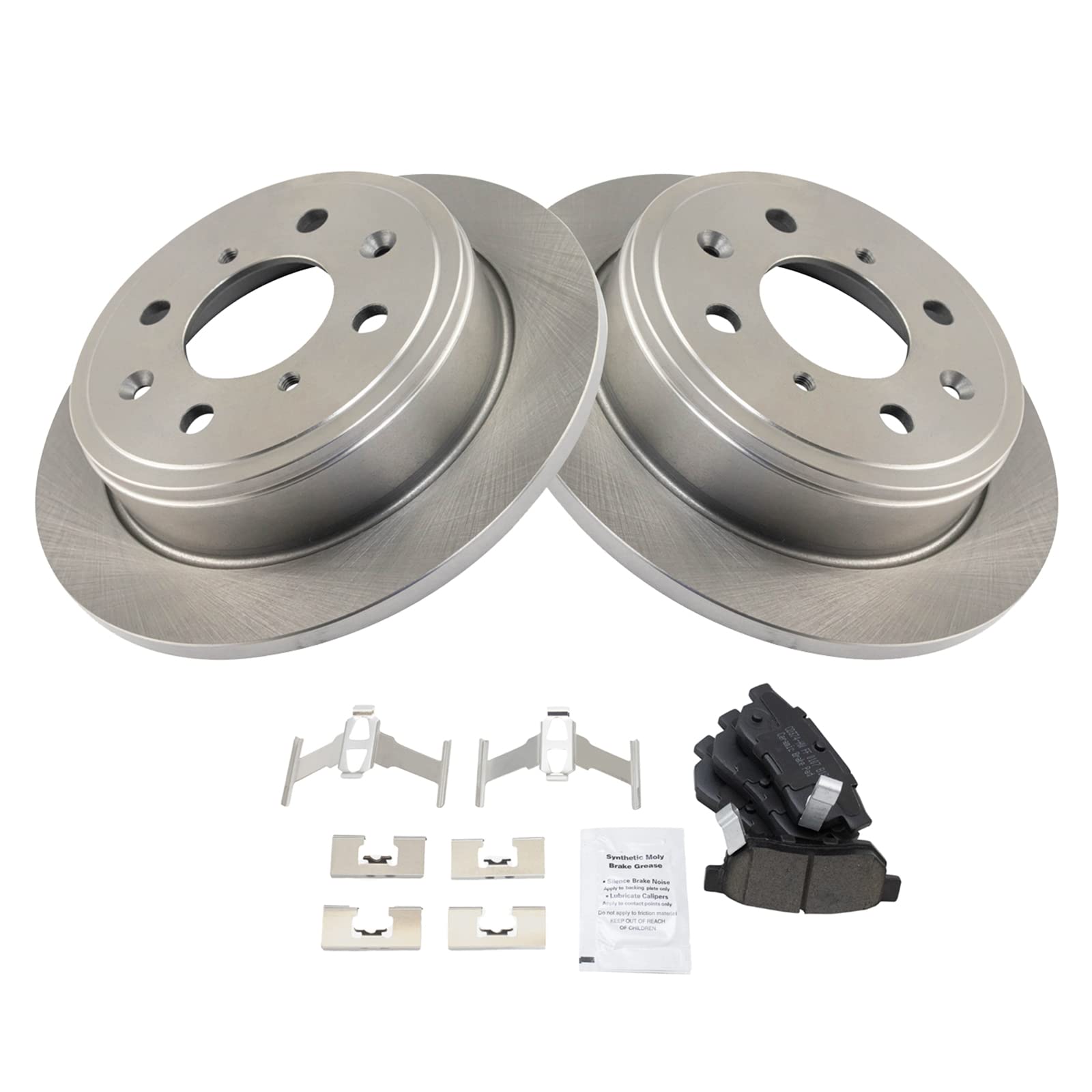 Trq Rear Brake Pad & Rotor Kit Brake Pads Brake Rotor Ceramic Compatible With 1990-1994 Acura Integra 1990-1991 Crx 1988-1991 Pr