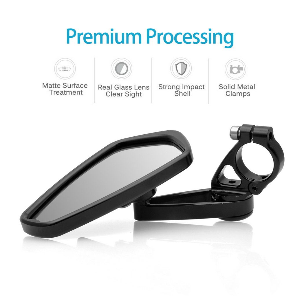 MZS Motorcycle Bar End Mirrors Rear View Side Mirror Black 7/8 Compatible with GROM MSX125 CB500F Z125 Z750 Z900 MT-03 MT-07 FZ-