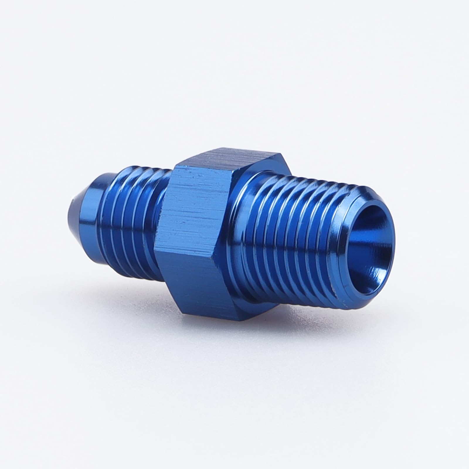 Ac Performance Male 1/8'' Npt To -3 An Flare Adapter Straight Aluminum Blue