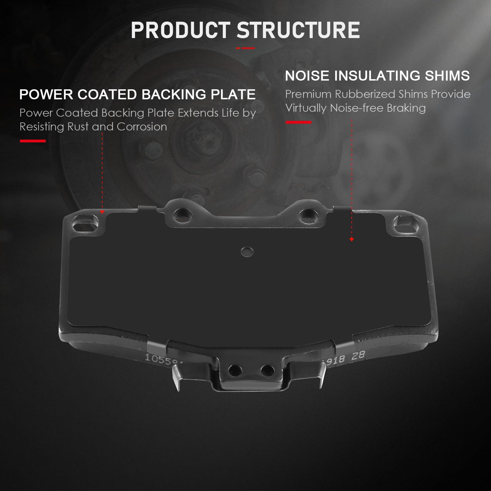 Cciyu D410 Front Semi-Metallic Disc Brake Pads Kit For Toyota For 4Runner 1995-2002,For Toyota For Tacoma 1995-2004 4Pcs