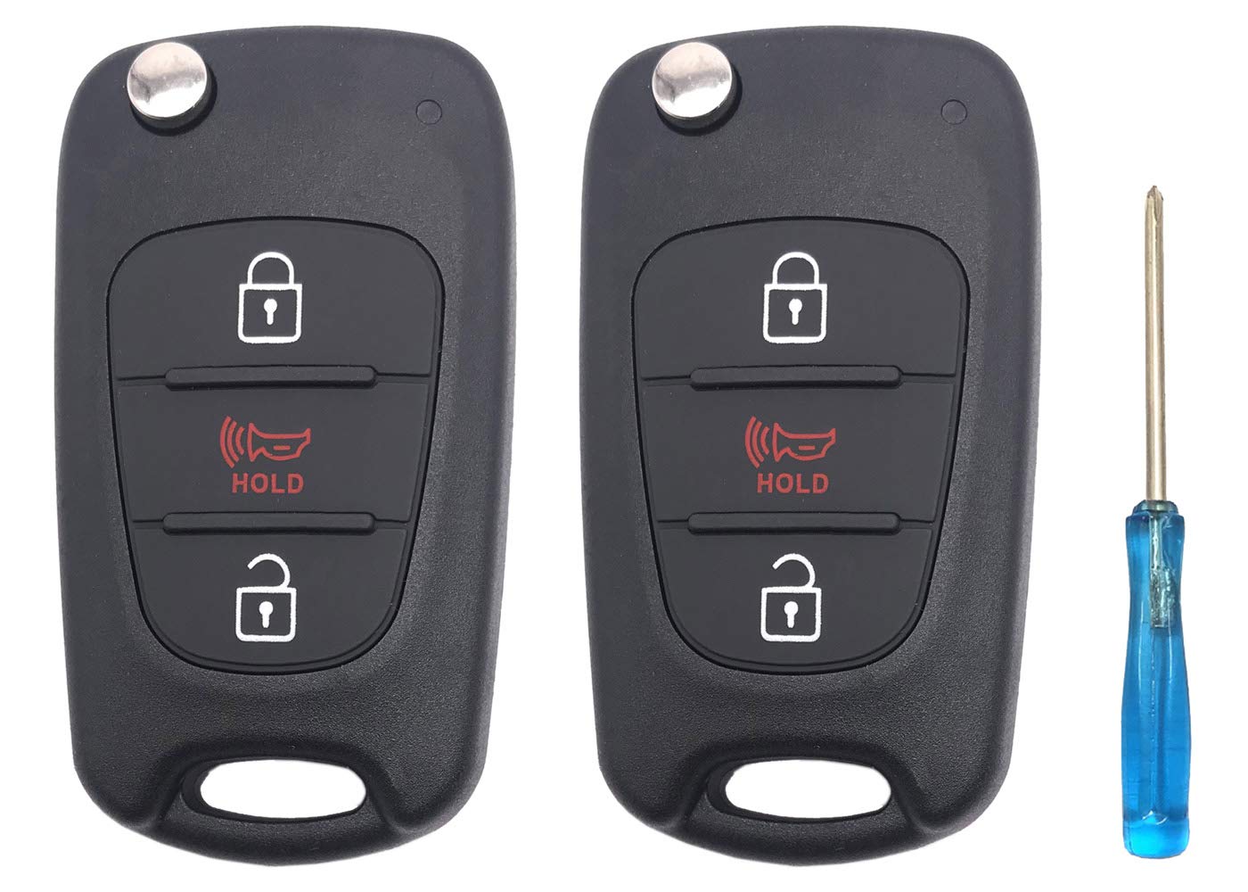 Flip Folding Keyless Entry Replacement Key Fob Cover Fit For 2010-2013 Kia Soul 2012-2014 Kia Rio Sportage Key Fob Case Shell