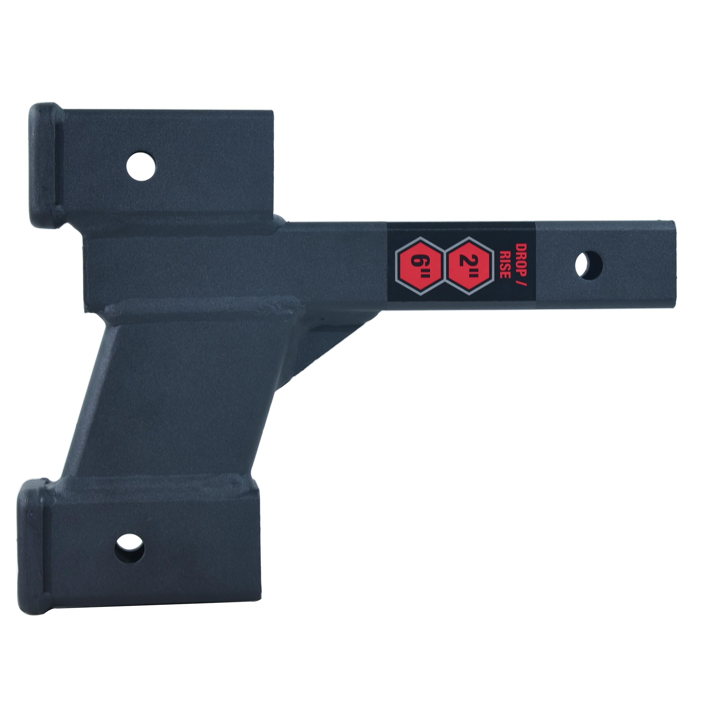 TOPTOW Dual Hitch Extender, 2" Receiver, 2-1/4" & 6-1/4" Rise/Drop, Alloy Steel, 7500lbs Capacity,