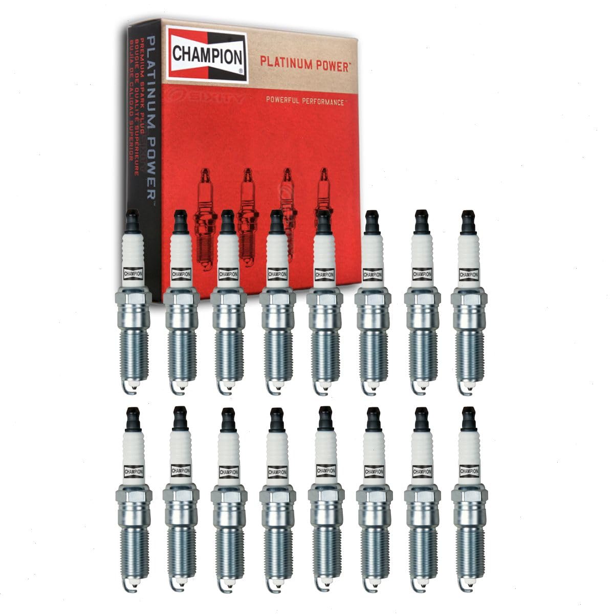 16 pc Champion Platinum Spark Plugs compatible with Chrysler 300 5.7L V8 2005-2008