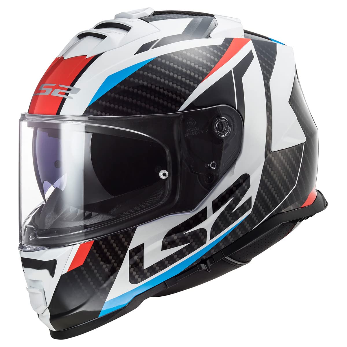 Ls2 Helmets Assault Full Face Motorcycle Helmet W/Sunshield (Racer White/Red/Blue - 2X-Large)