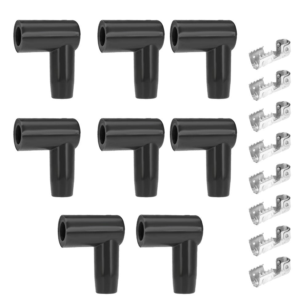 Spark Plug Boot Terminal Kit 90 Degree Spark Plug Boot Hei Distributor And Coil Boot Spark Plug Ignition Wire (8-Pack)