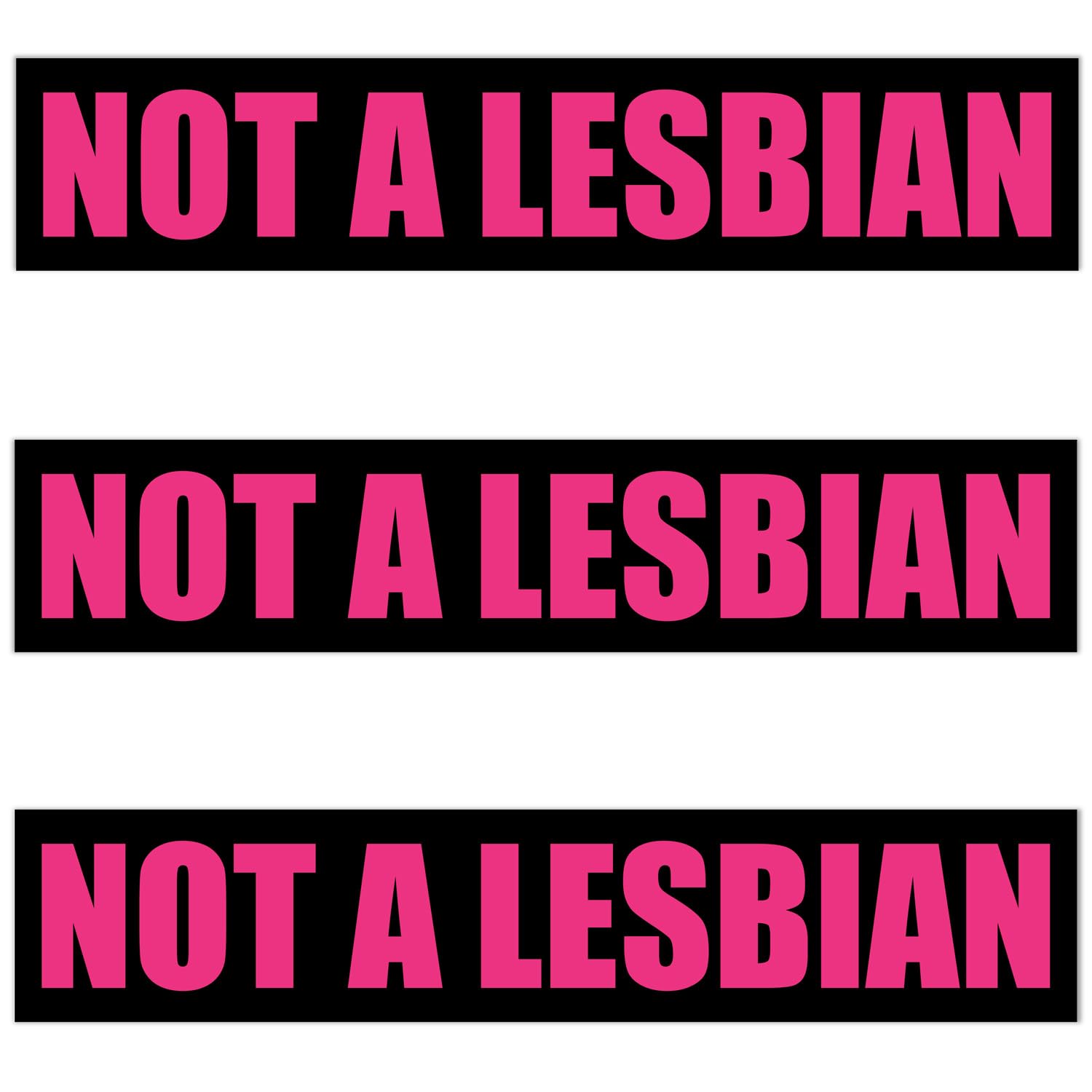 3 Pack Not a Lesbian Car Magnet -10X2 inches Vinyl Funny Bumper Magnet for Car Truck SUV, Mailboxes, or Any Other Magnetic Surfa