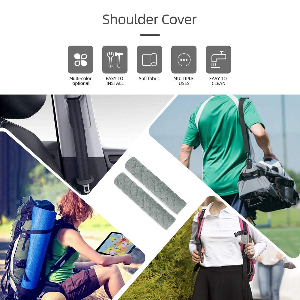 Surpassme Car Seat Belt Pads Cover, 2 Pack Seat Belt Shoulder Strap Covers Protector To Release Stress To Your Neck And Shoulder For A Safety Driving (Grey)