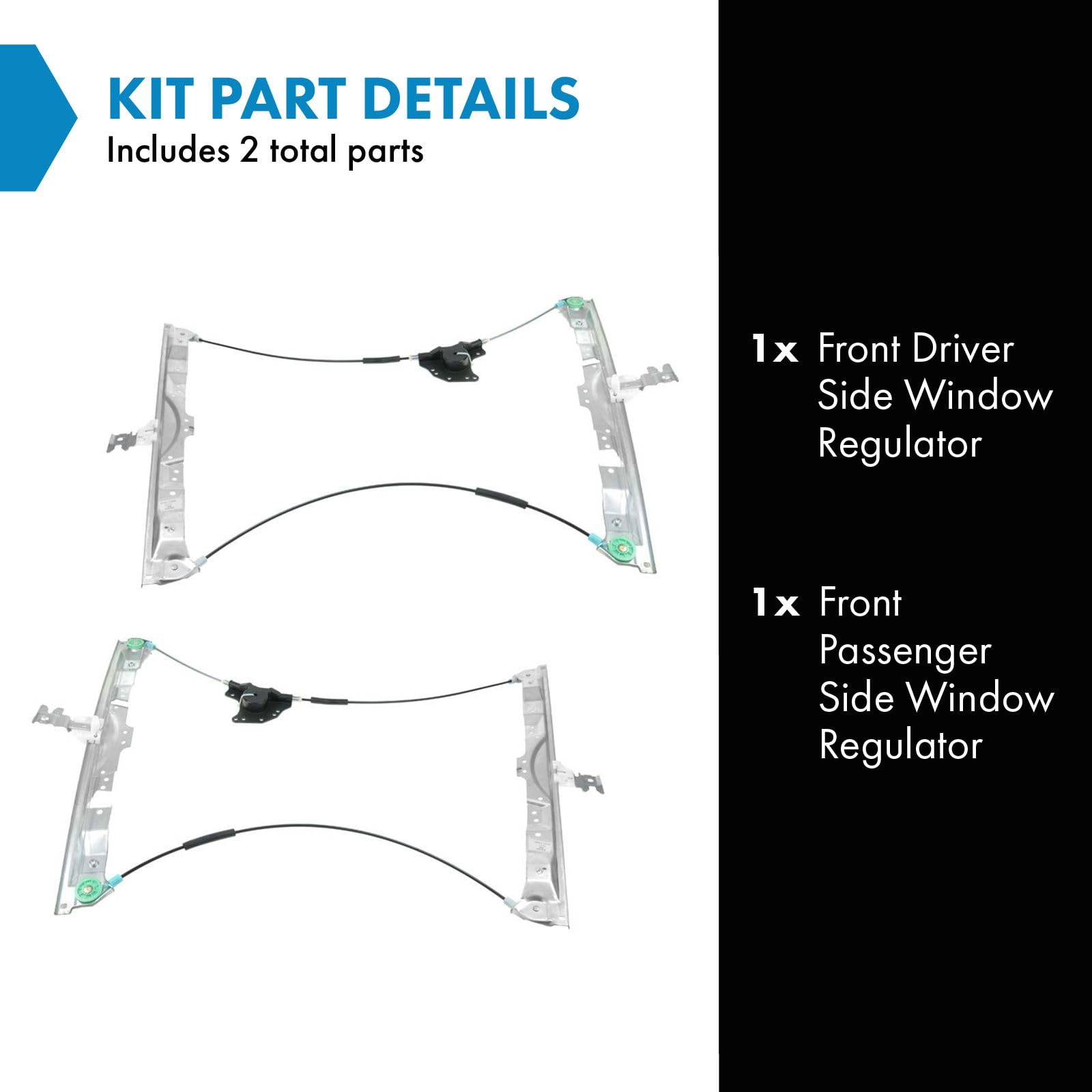 Trq Front Power Window Regulator Set Compatible With 2004-2010 Infiniti Qx56 2005-2015 Nissan Armada 2004 Pathfinder Armada 2004