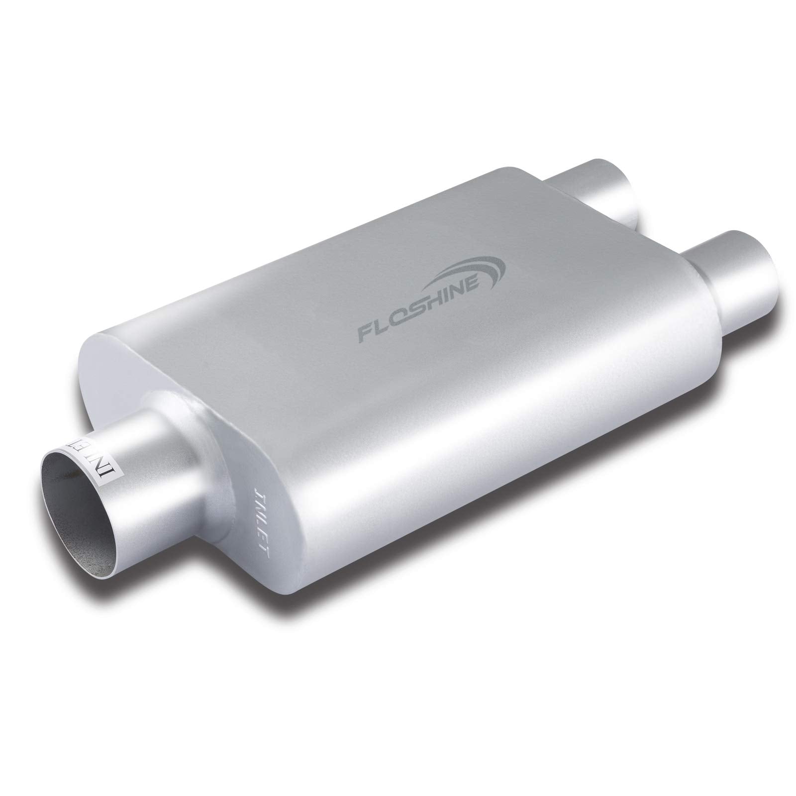 Floshine Universal Mufflers,Dual Chamber 3 Inch Inlet/2.25 Inch Outlet,Performance Automotive Muffler Exhaust Fh430422