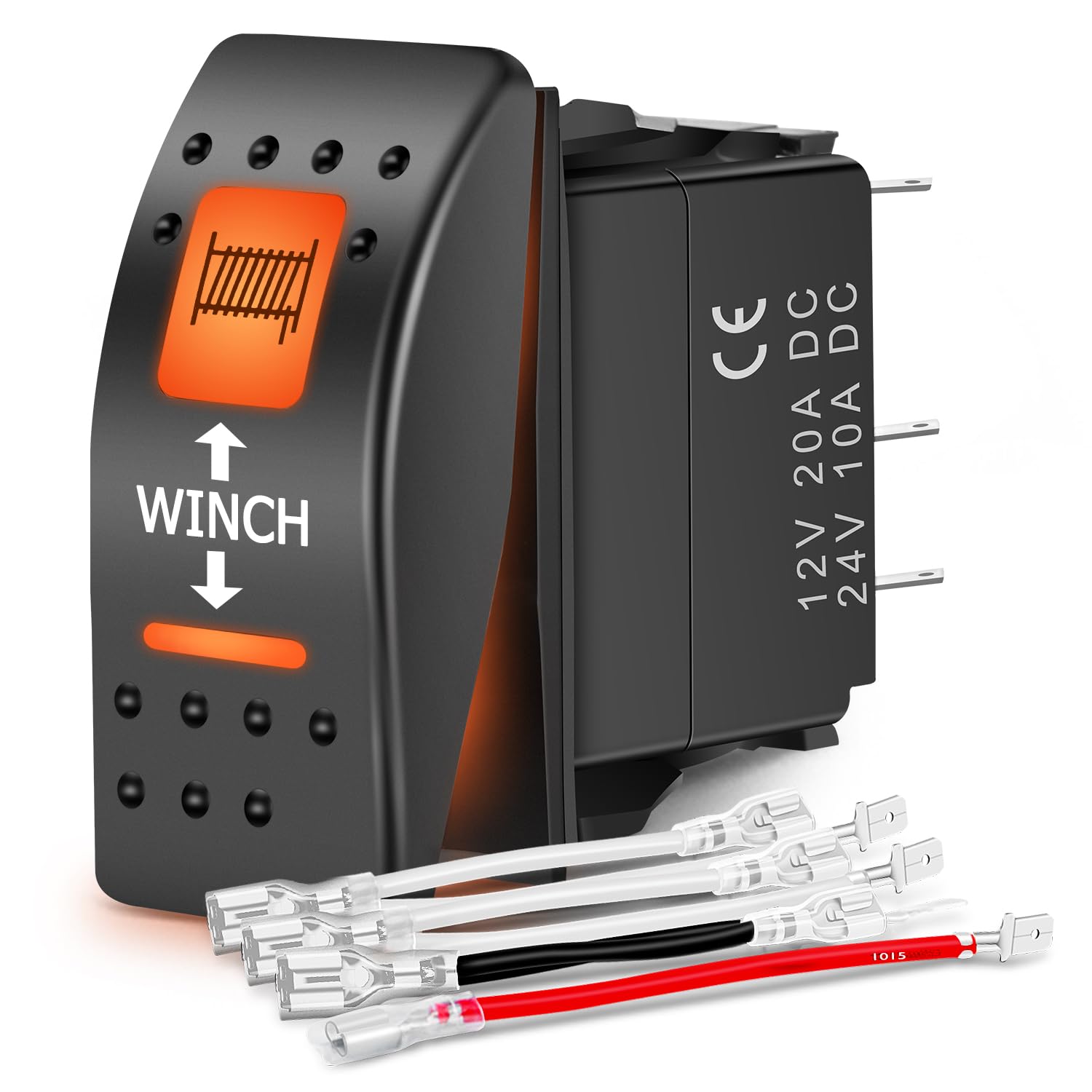 Nilight Utv Winch Rocker Switch Momentary On Off 7 Pin Dpdt Led Light Bar Switches With Orange Backlit 12V 24V Toggle Jumper Wir