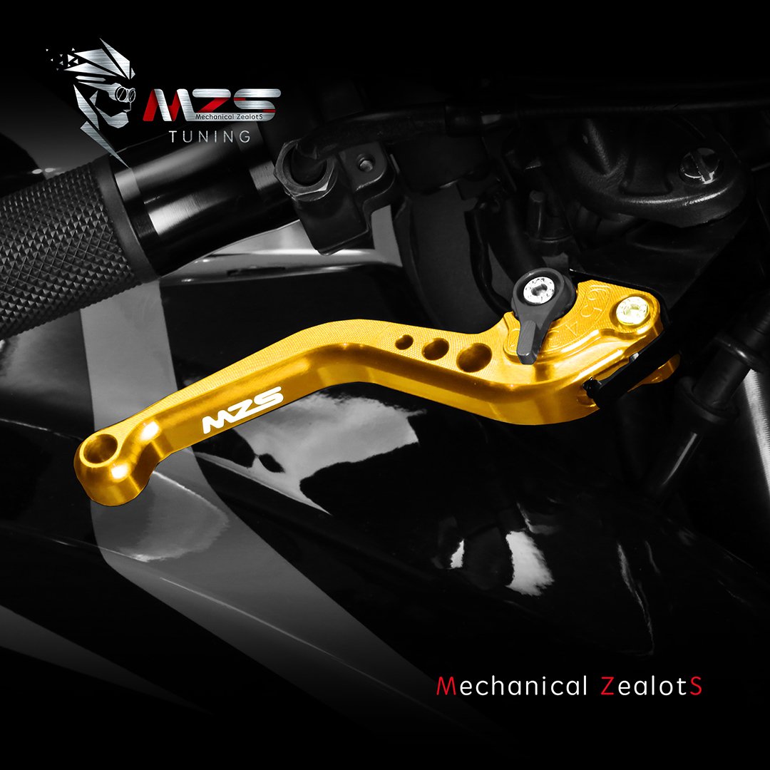 MZS Gold Adjustable CNC Motorcycle Brake Clutch Levers FZ1/FZ6/FZ6R/FZ8/XJ6 Diversion Aluminum