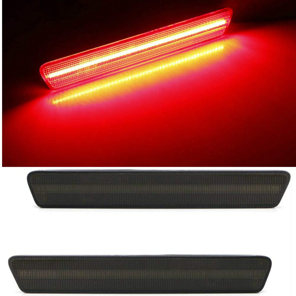 NSLUMO Led Rear Side Marker Lights for 99-04 Mustang - Smoked Lens, Plastic, 2pcs
