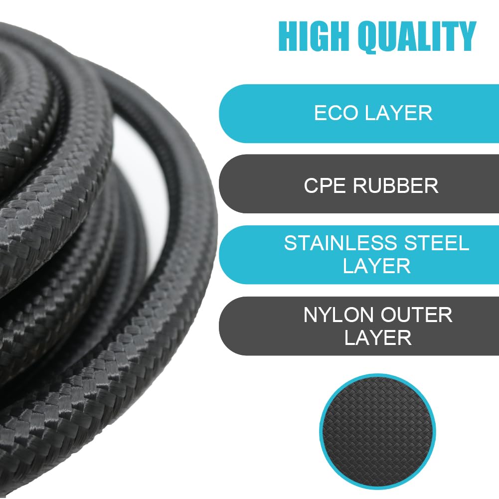 10An Transmission Cooler Line - 10An Fuel Line Hose 20 Ft Braided Push Lock Hose 500 Psi High Pressure For Automotive Fuel Syste