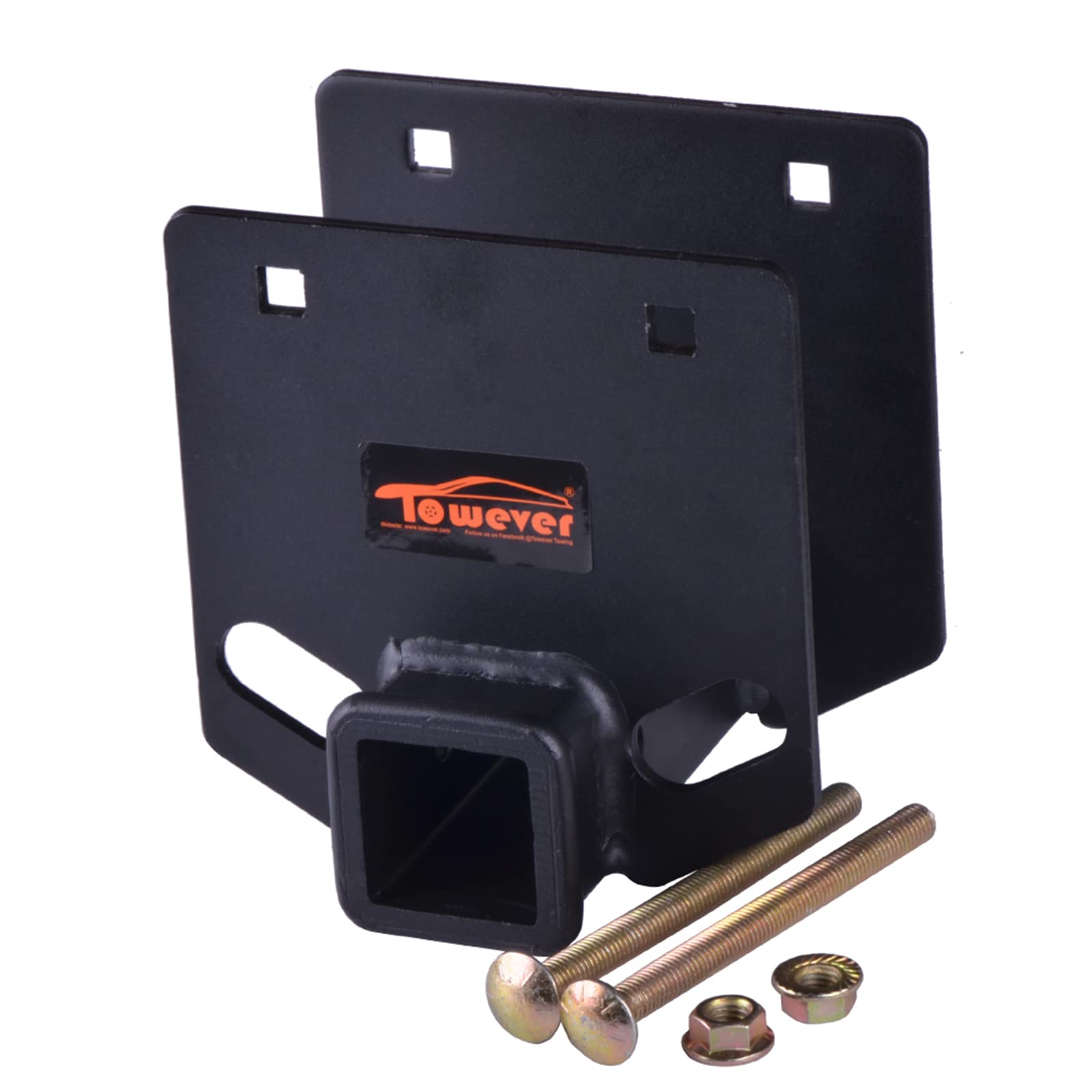 Towever 83803 Towever Trailer Hitch Receiver, Rv Bumper Hitch Receiver 2 Inch For 4 X 4 Inches Square Rv Bumper Rack Trailer Towing Purpose