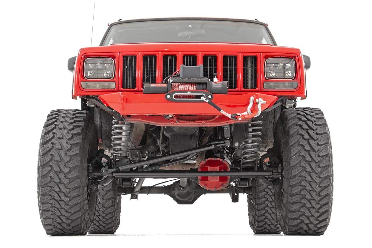 Rough Country HD Steering Kit with Stabilizer for Jeep TJ/XJ/ZJ/MJ - Steel, Black, Model 10613