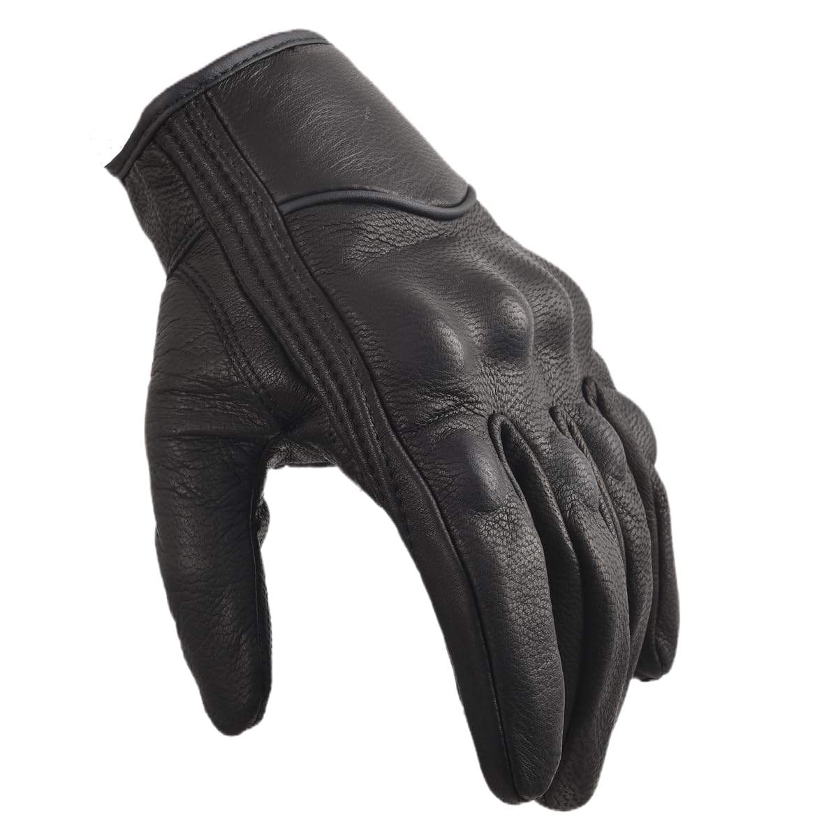 sibewora Motorcycle Gloves for Men Motocycle Gloves Touchscreen Full Finger Leather Gloves Riding Driving Biker Glove Black (XXL