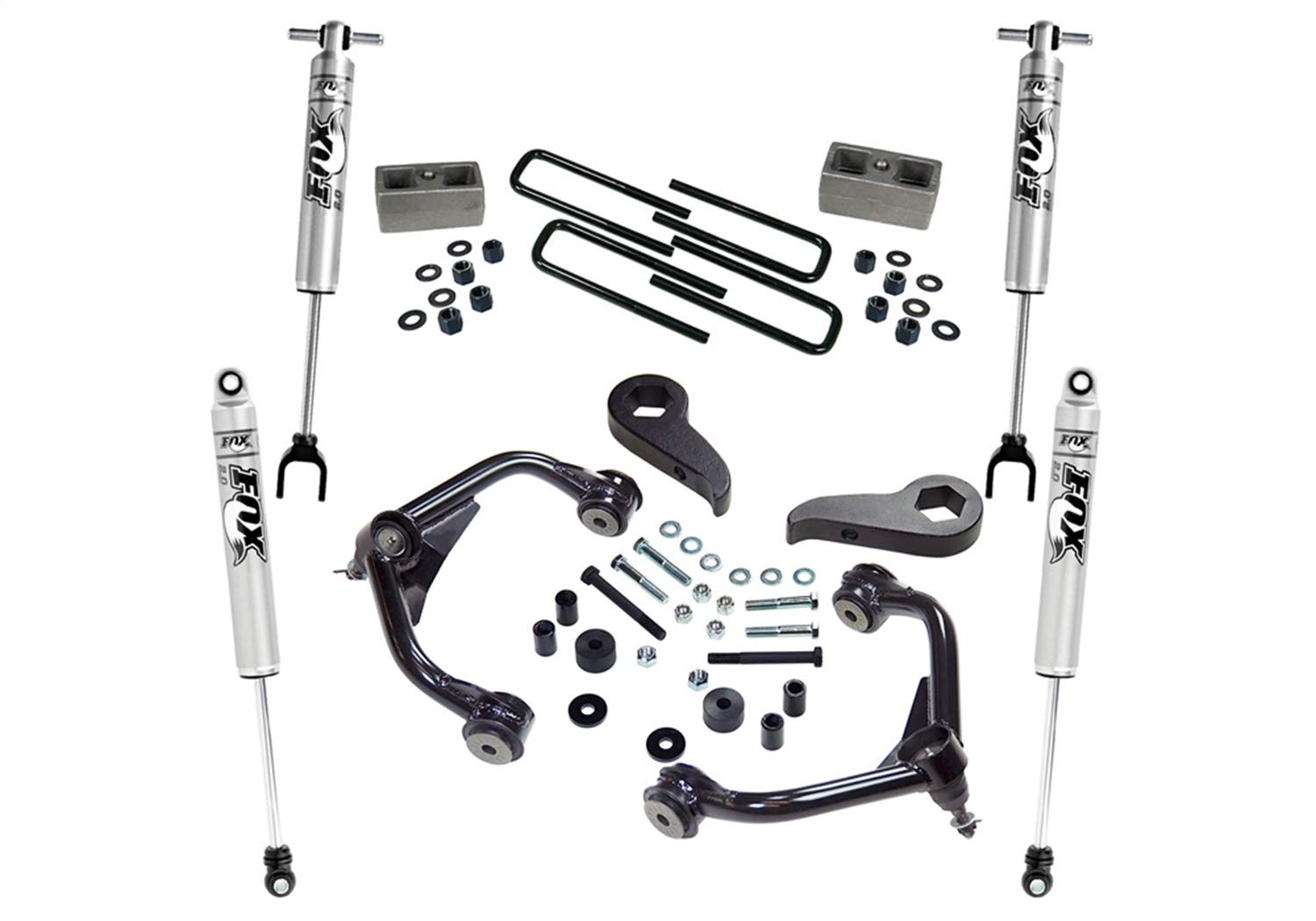 Realtruck Superlift Suspension 3' Lift Kit For Silverado/Sierra | Complete Lift Kit With Front & Rear Fox Shocks & Upper Control Arms | K1010F | Fits 2011-2019 Chevrolet Silverado/Gmc Sierra 2500Hd