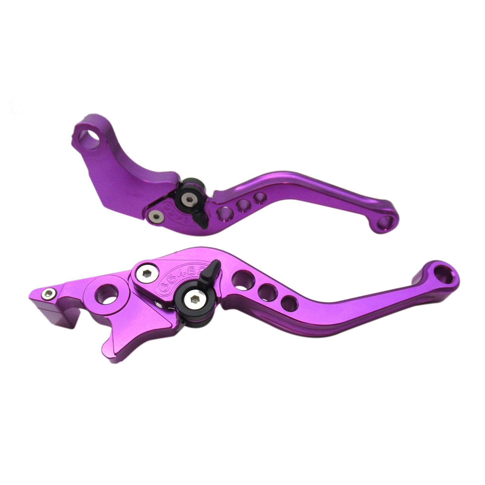 Purple Cnc 6 Position Shorty Brake Clutch Lever For Kawasaki Er-6N / F 2009-2015 09 10 11 12 13 14 15