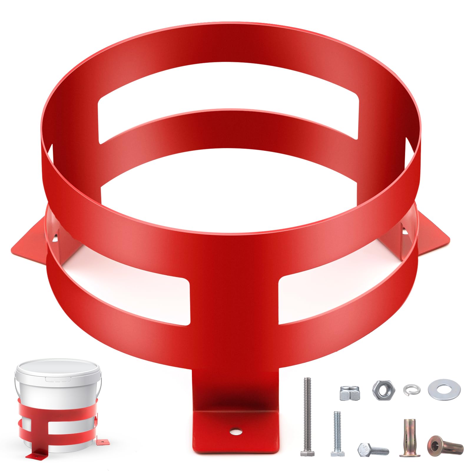 Kritkin 2 Pcs 5 Gallon Bucket Holder 11.6 x 6.5 Inch Red Bucket Holder Mount for RV, Truck, Cart