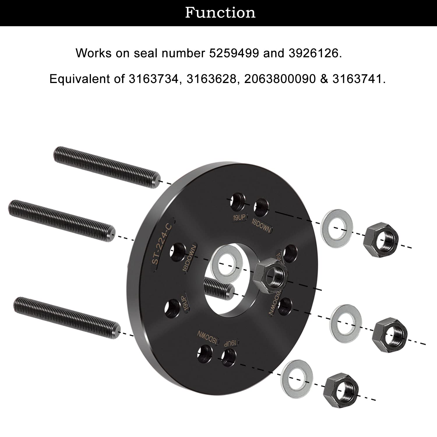 Danti Rear Main Crankshaft Seal & Wear Sleeve Installer ST-224C for Cummins 3.9L-9.0L, Size: 7.09 x 6.73