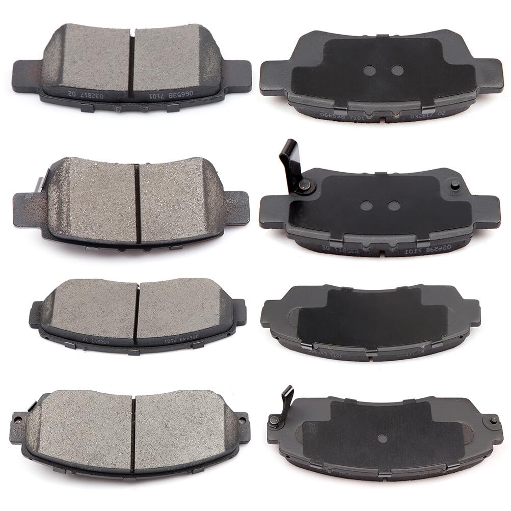 Eccpp D1088-7993 D1521-7994 Rear & Front Ceramic Disc Brake Pad Set Fit For Honda Odyssey 2005-2010
