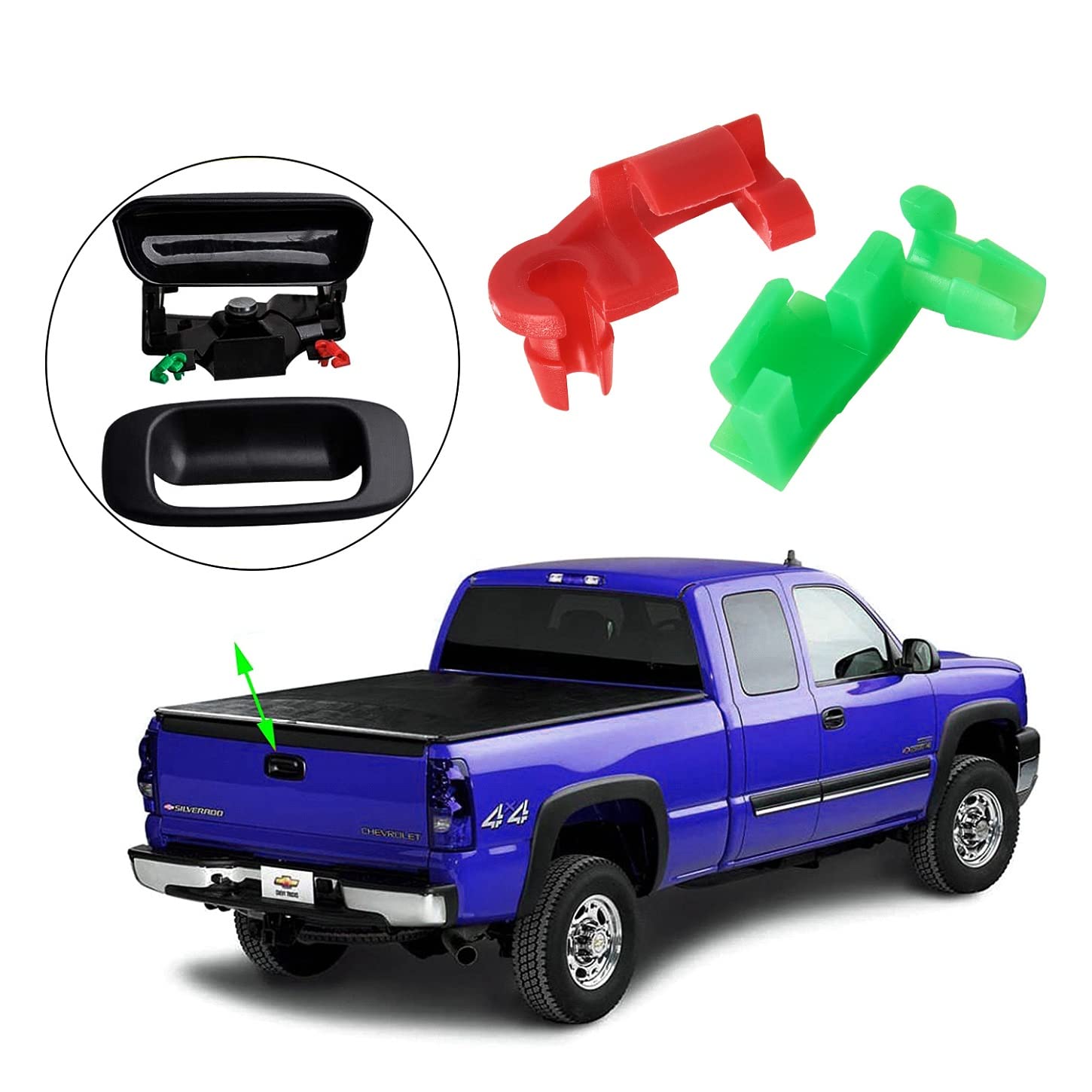 (5 Pair) 1999-2007 Chevy Silverado Gmc Sierra Tailgate Handle Rod Clip Left & Right Rod Retainer Clips - Oem#: 88981030, 8898103