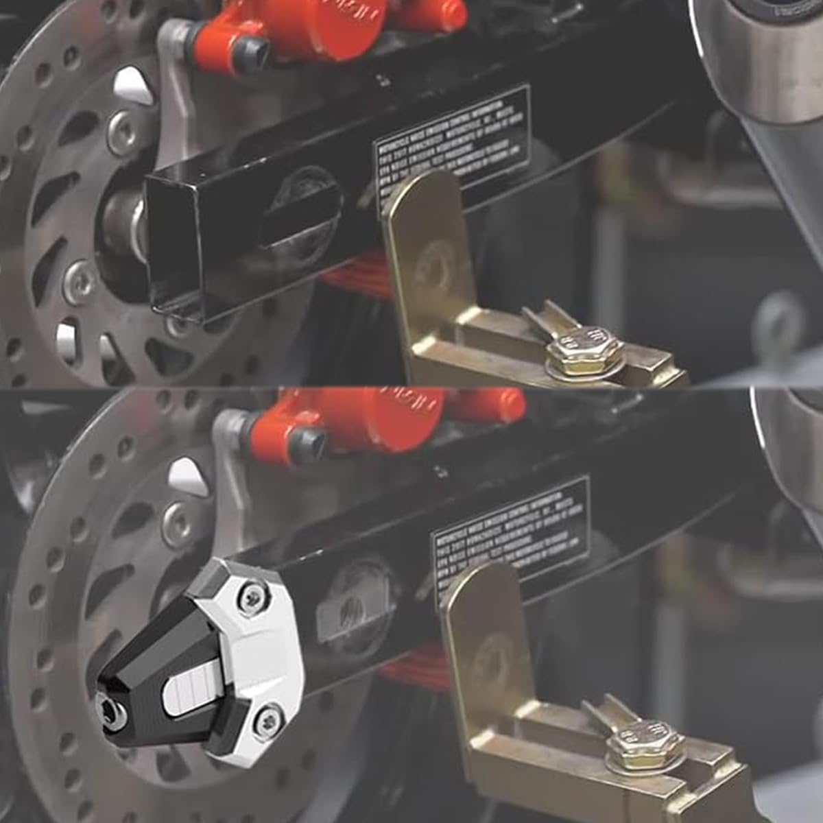 Canitu Black Chain Axle Adjuster Kit, Cnc Billet Aluminum Motorcycle Chain Adjusting Tool Rear Axle Swingarm Spool Chain Adjuste