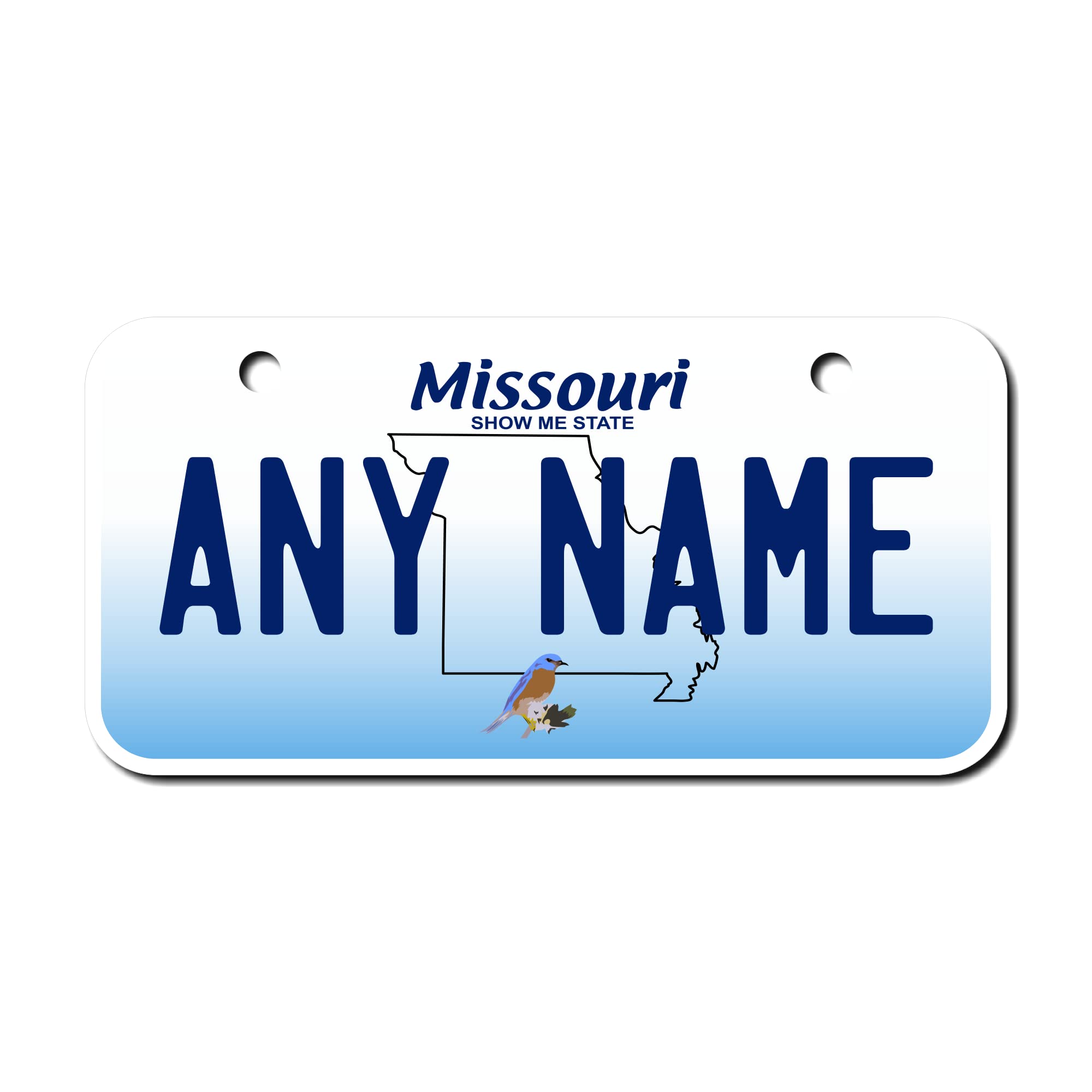 Teamlogo Personalized Missouri License Plate - Sizes For Kid 'S Bikes, Cars, Trucks, Cart, Key Rings Version 2 (3 X 6 Aluminum L