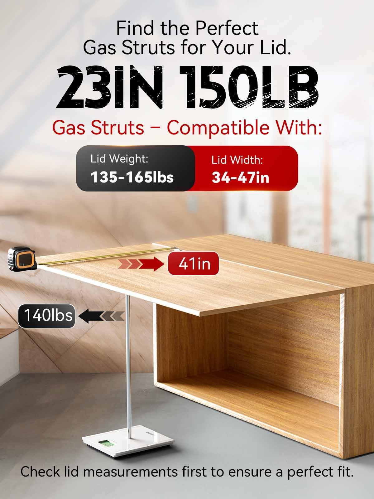 Vepagoo 23 Inch 150Lb/667N Gas Struts Shock With Mounting Brackets, Lift Supports For Rv Bed Storage Trailer Basement Door Box C