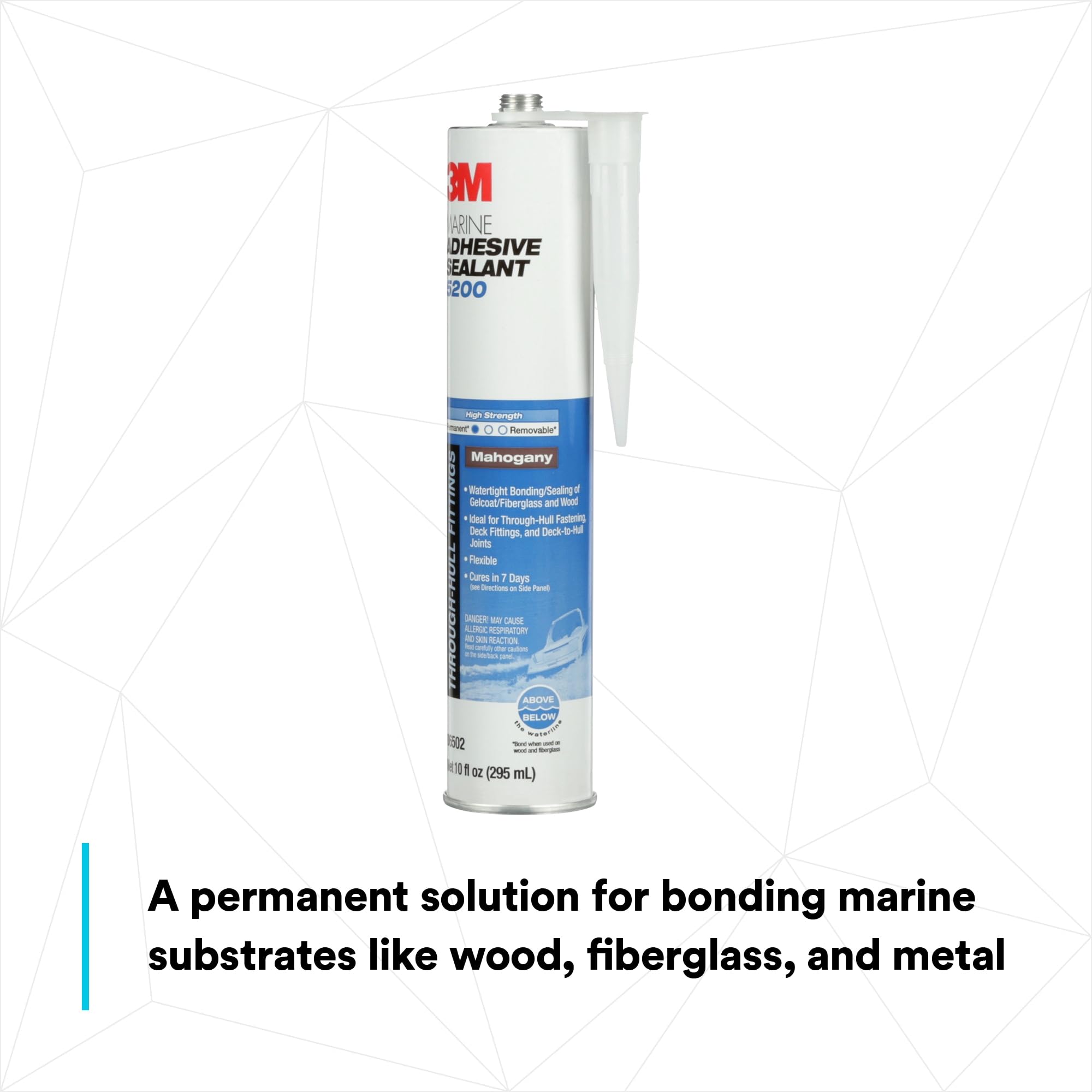 3M 6504 Marine Adhesive Sealant, Black, 10 Oz.