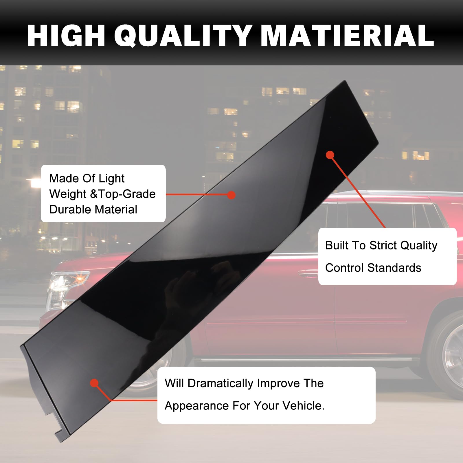 926-245 926-246 Rear Driver Passenger Side Rearward Door Applique Molding Compatible with Cadillac Escalad Chevrolet Tahoe GMC Y