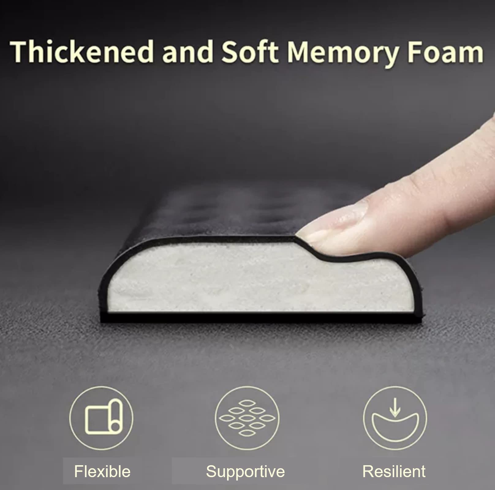 Car Knee Cushion Pads, High-Density Memory Foam, For Comfort And Pain Relief While Driving (Black, Set Of 2)