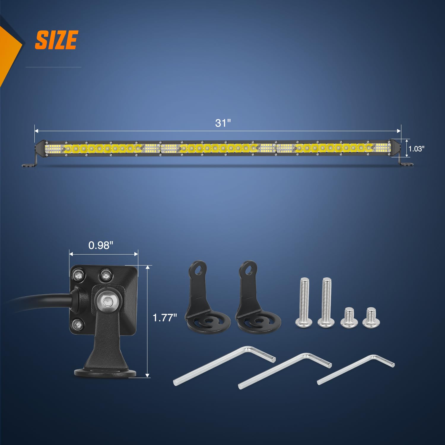 Nilight Slim Led Light Bar 31 Inch 78Led Single Row Spot Flood Combo Fog Driving Work Roof Bumper Lamp Offroad Lighting For 4X4