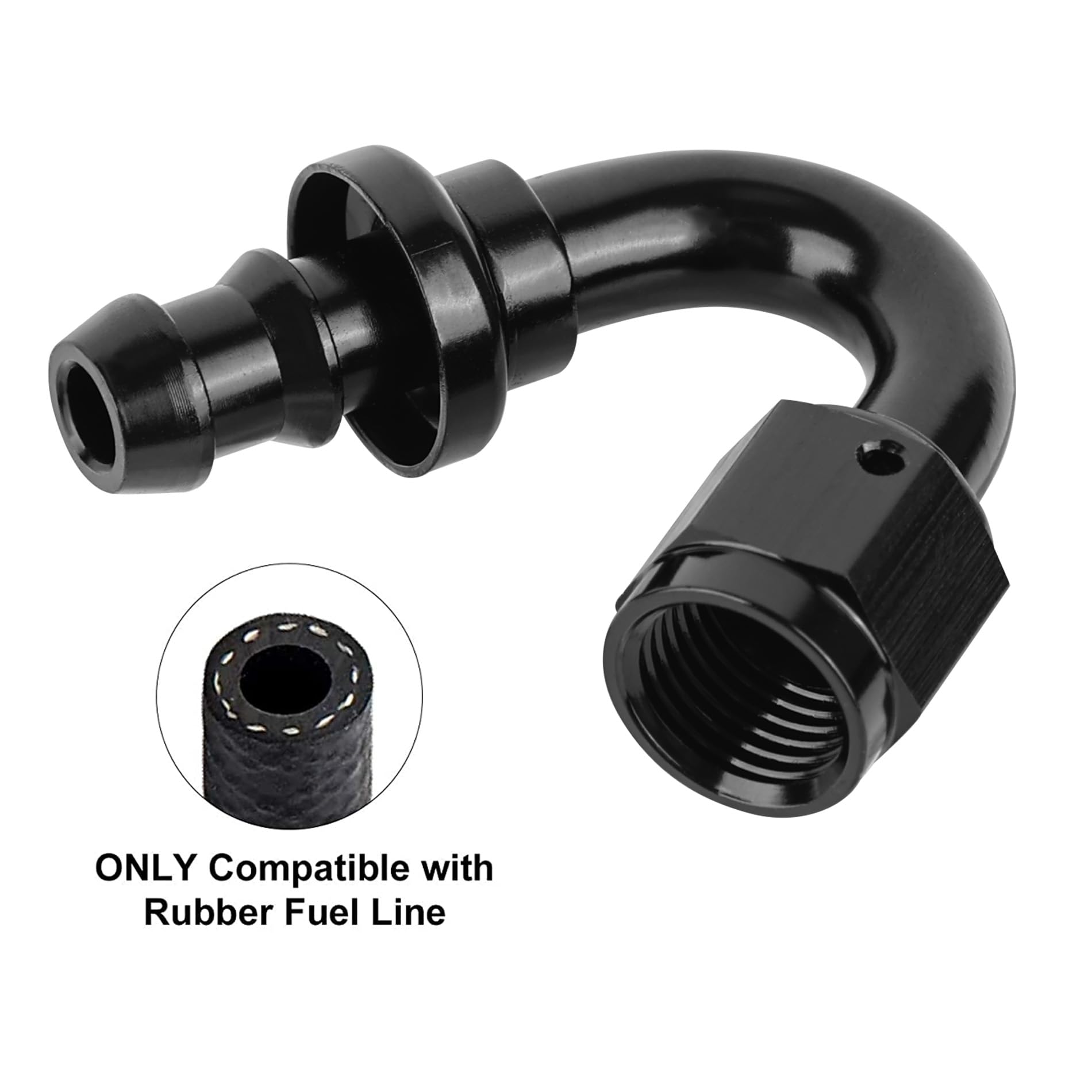 Evil Energy 10An 150 Degree Push Lock Hose Fitting End Black