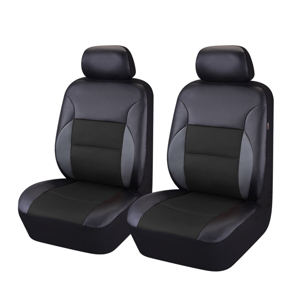CAR Pass Luxury PU Leather Car Seat Covers Two Front Seats -Universal fit for 95% Automotive Vehicle SUV Truck Sedan, with 5mm C