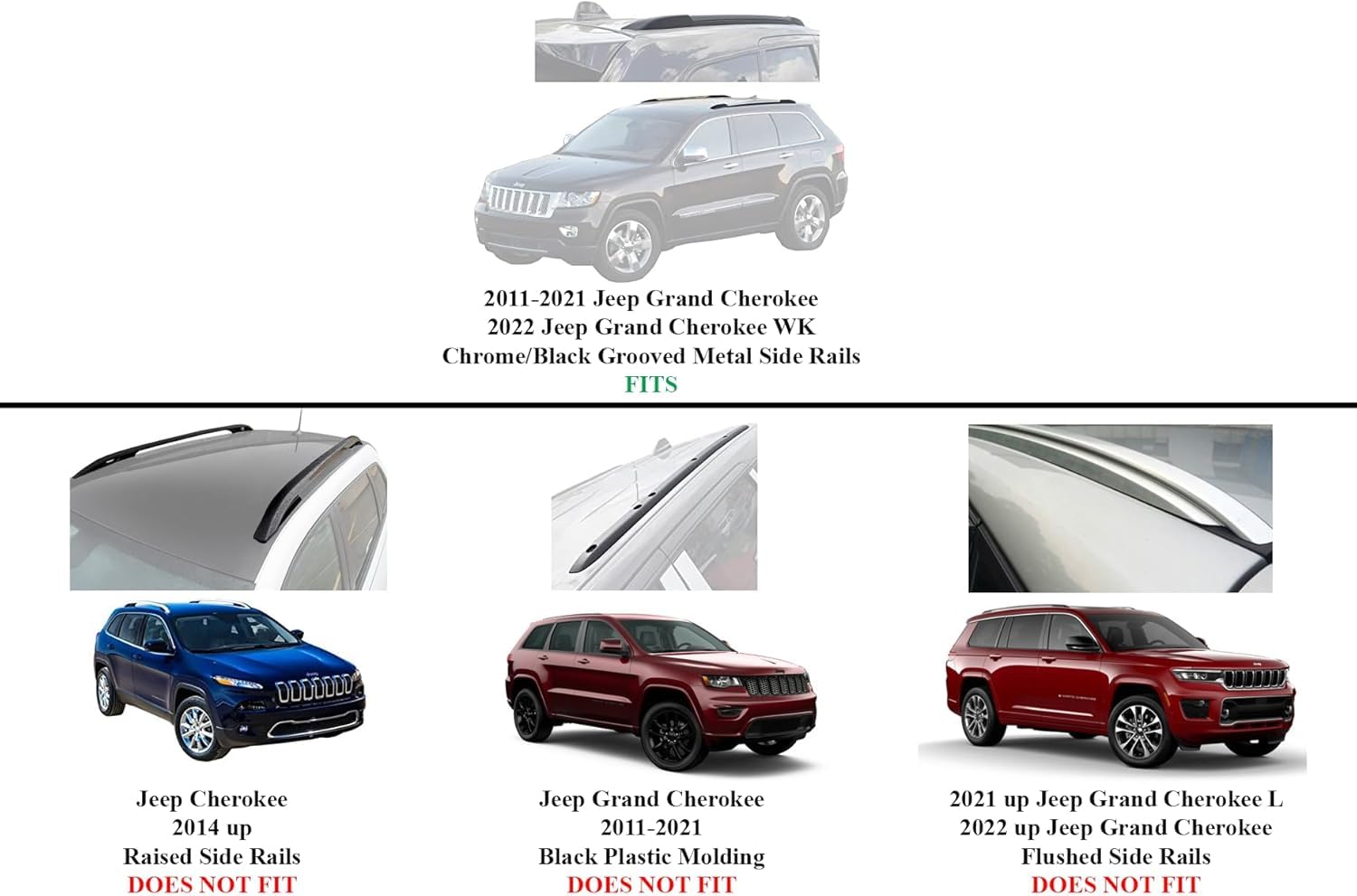 Brightlines Heavy Duty Anti-Theft Premium Aluminum Roof Bars Roof Rack Crossbars Compatible With 2011-2021 Jeep Grand Cherokee E