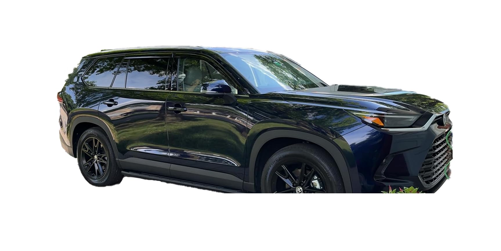 2024-2025 Tape-On Side Window Visor Deflectors For Toyota Grand Highlander Rain Guards Xle Limited Platinum Max Hybrid Smoke & F