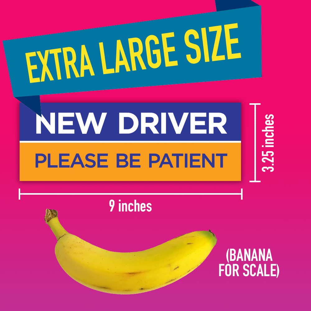 Rio Salto 4-Pack Large New Driver Car Magnet Please Be Patient Magnet Permit Student Driver Magnets Cute Sticker Cool Prank Rook